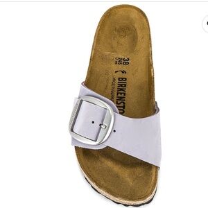 Birkenstock Madrid Big Buckle Sandal in Purple Fog Nubuck